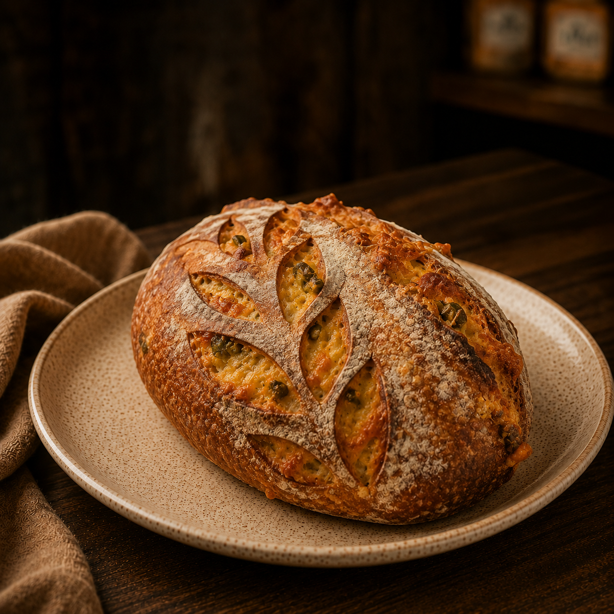 Hogaza de Masa Madre 500gr Jalapeño y Cheddar